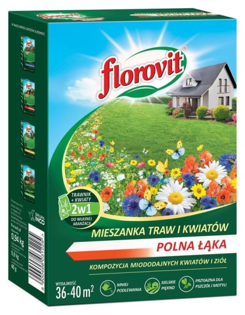 Trawa Kwiatowa Łąka Polna Mieszanka Traw i Kwiatów Florovit 940g